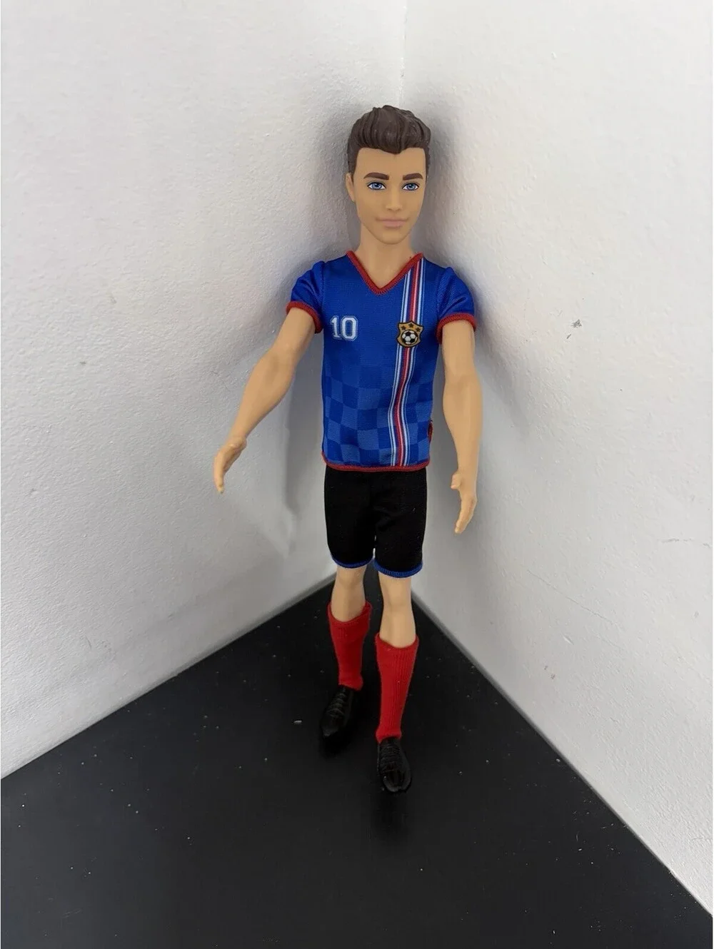 Barbie Ken Soccer Doll, Cropped Hair, #10 Uniform, Soccer Cleats And Socks